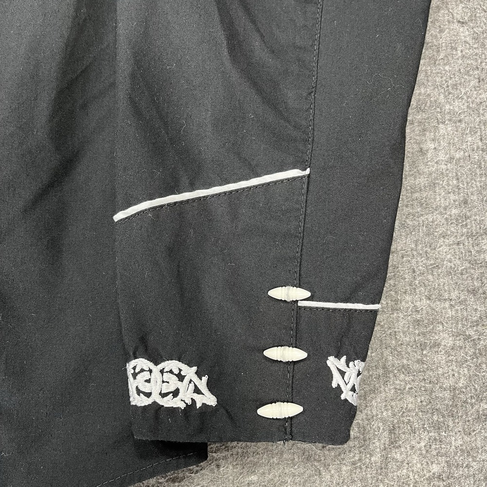 El General Shirt Mens Medium Black White Embroidered Rodeo Western Cowboy - Picture 4 of 10